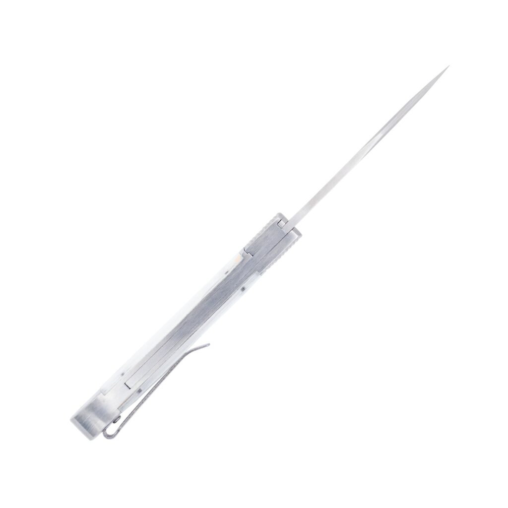 Trapper Hidden Release White Abalone with 154CM | CobraTec Knives